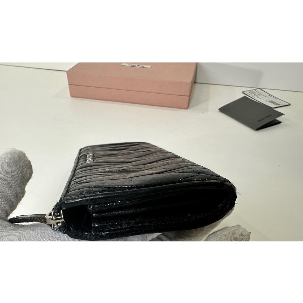 Authentic MIU MIU Black Matelasse Lux Leather Zip Wallet 5M1183 - Picture 5 of 13